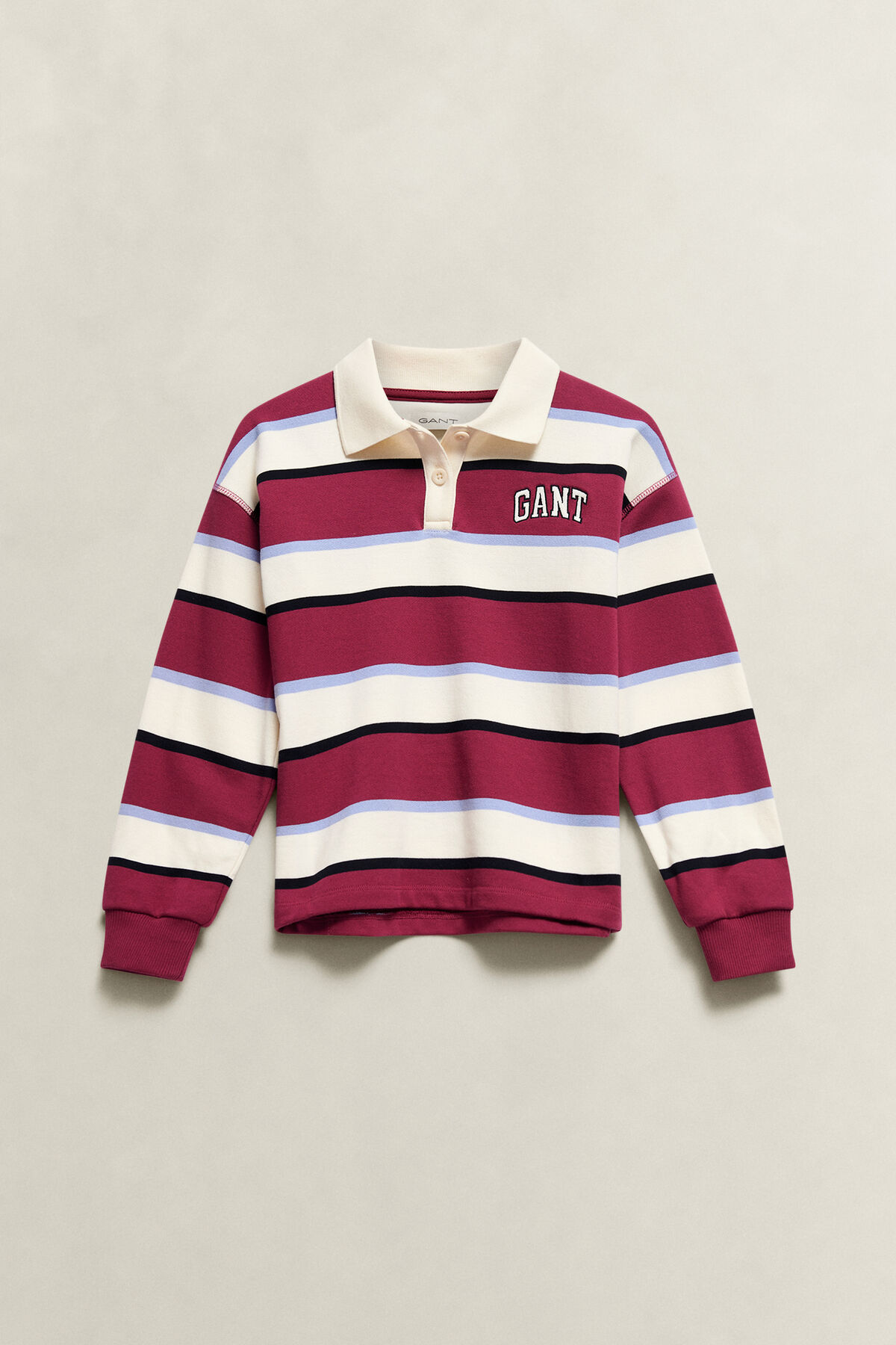 Teen Girls Rugby Sweatshirt — VIBRANT BURGUNDY