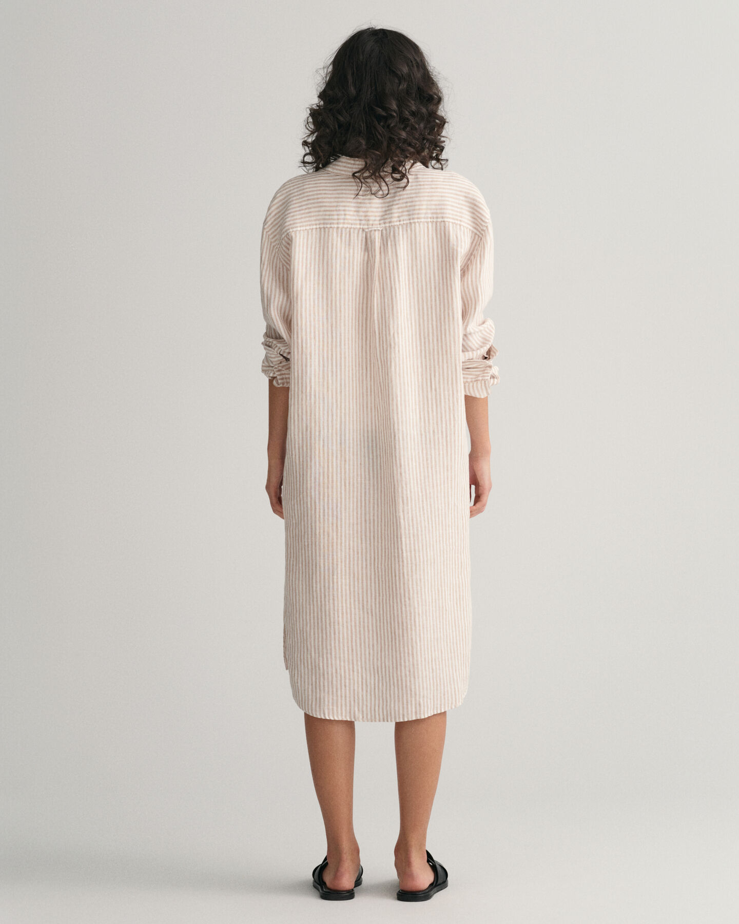 Leinen Hemdblusenkleid mit Streifen