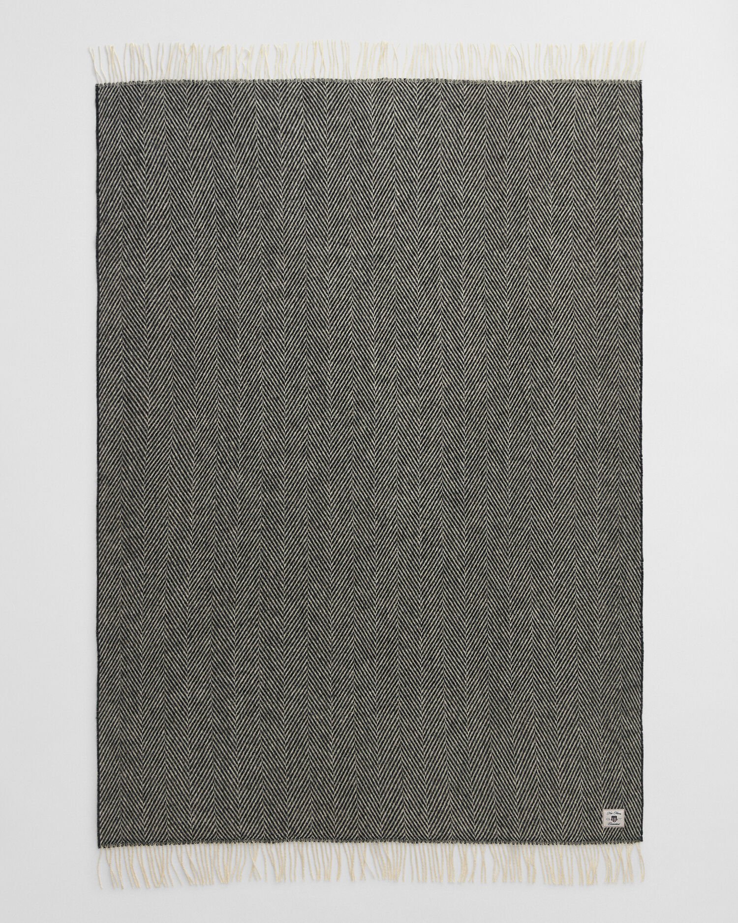 Wolldecke mit Fischgrätmuster