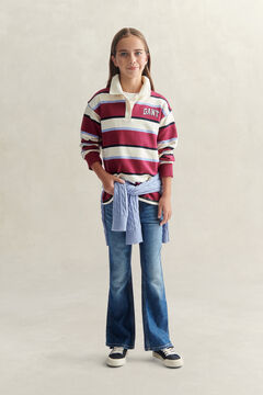 Teen Girls Rugby Sweatshirt — VIBRANT BURGUNDY 6