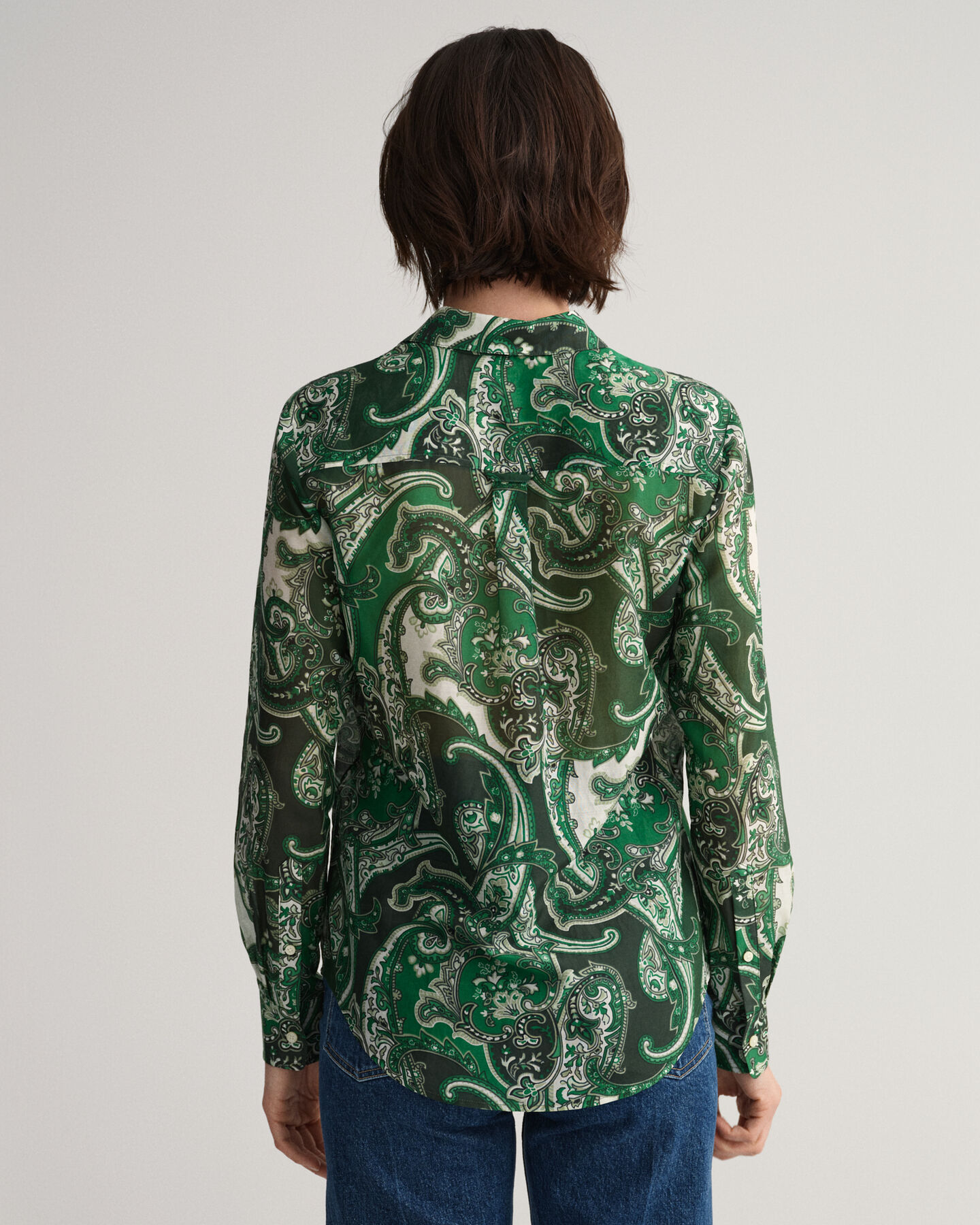 Regular Fit Paisley Bluse aus Baumwolle und Seide