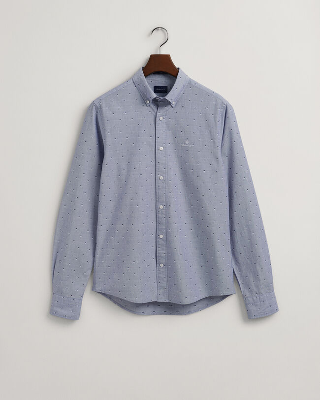 Slim Fit Dobby Hemd mit Punkten