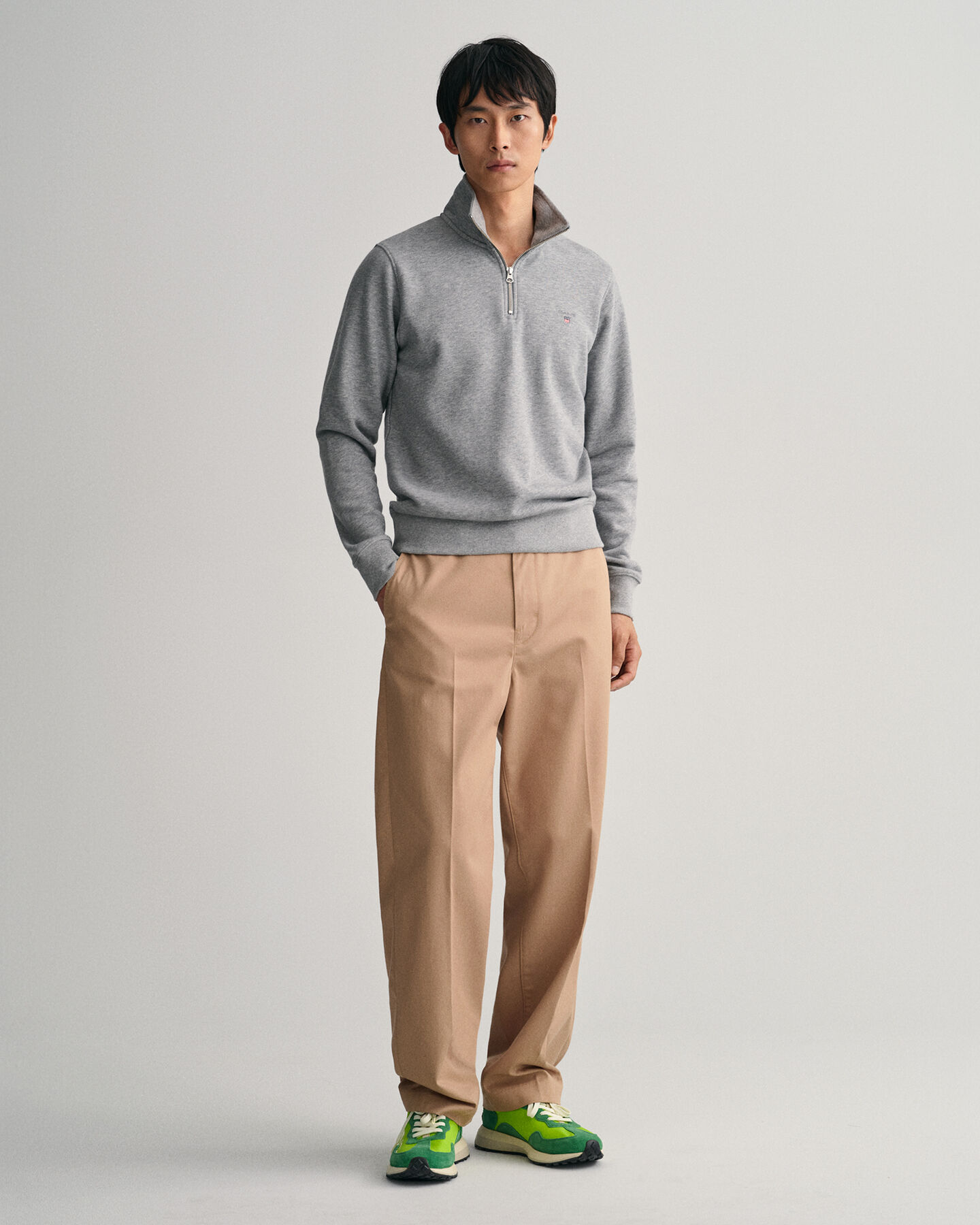 Original Sweatshirt mit Rei&szlig;verschlusskragen