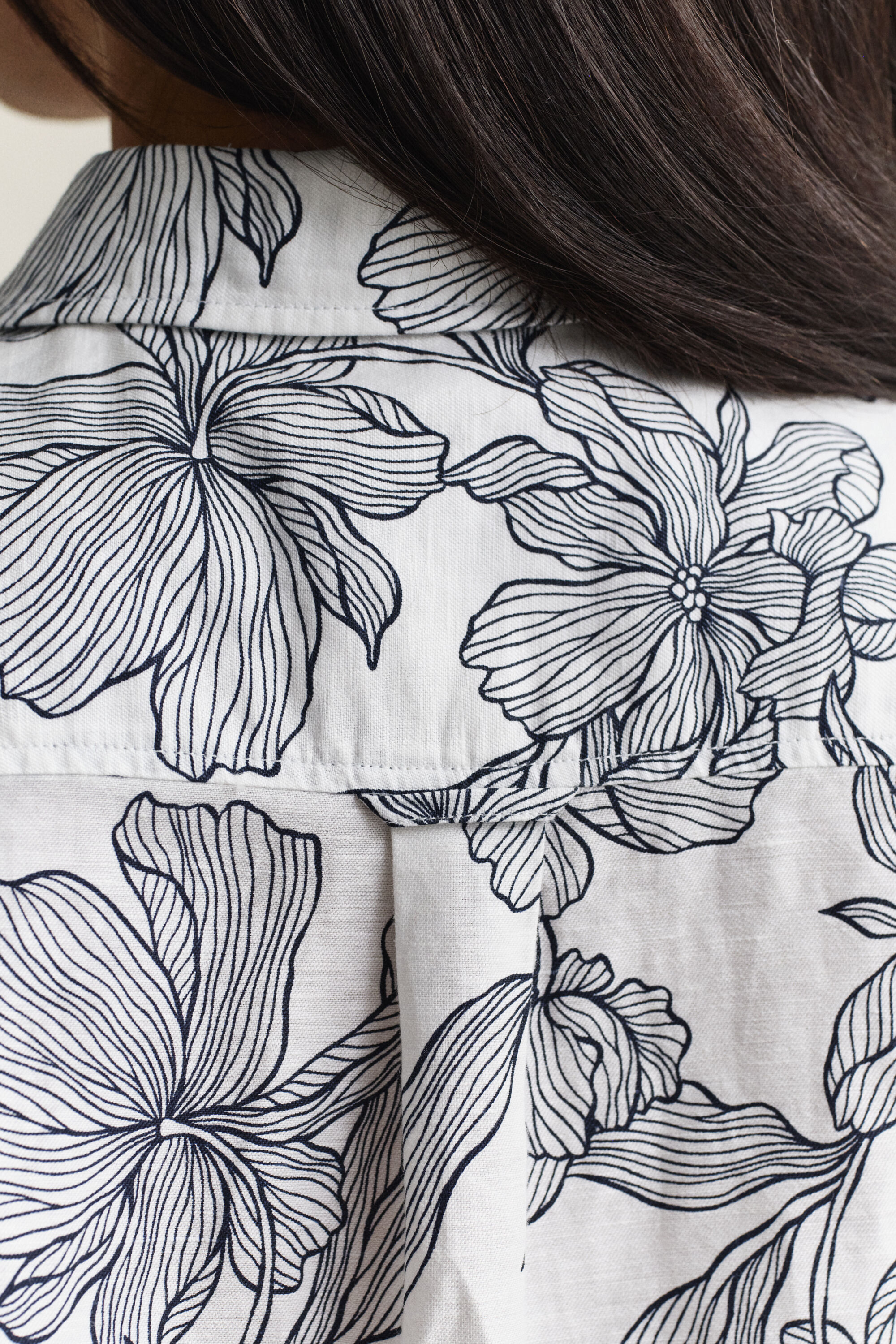 Geblümte Leinenbluse