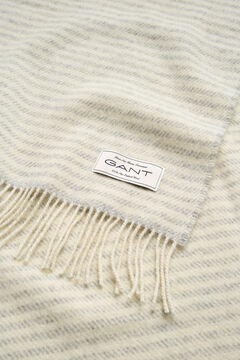 Gestreifte Wolldecke — LIGHT GREY 2