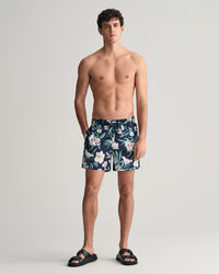 Badeshorts mit Oleander-Print