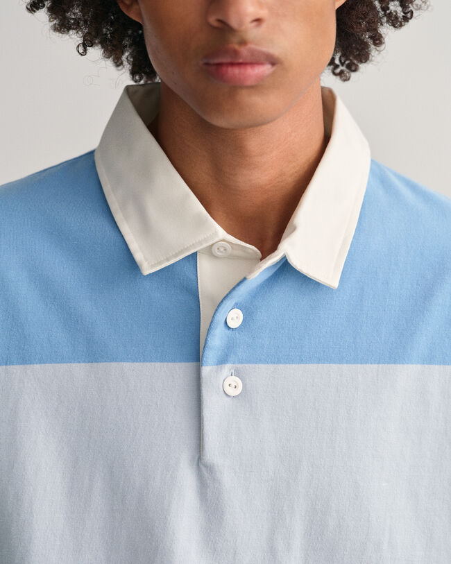 Retro Kurzarm-Rugger mit Blockstreifen