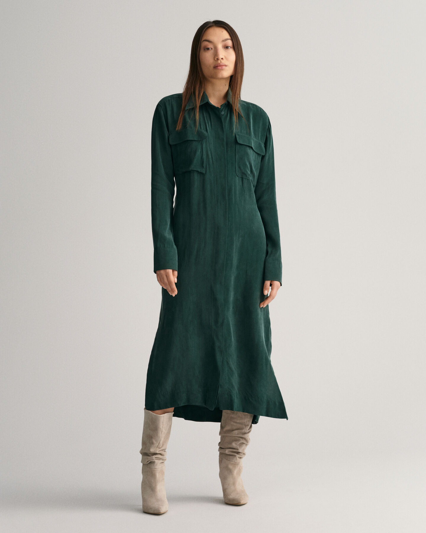Relaxed Fit Utility Hemdblusenkleid