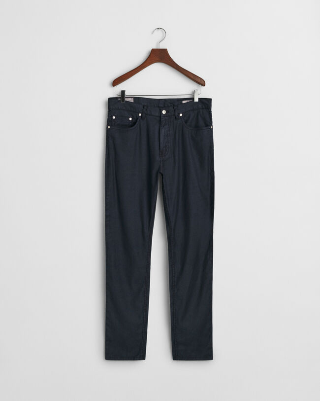 Slim Fit Jeans aus Baumwolle und Leinen