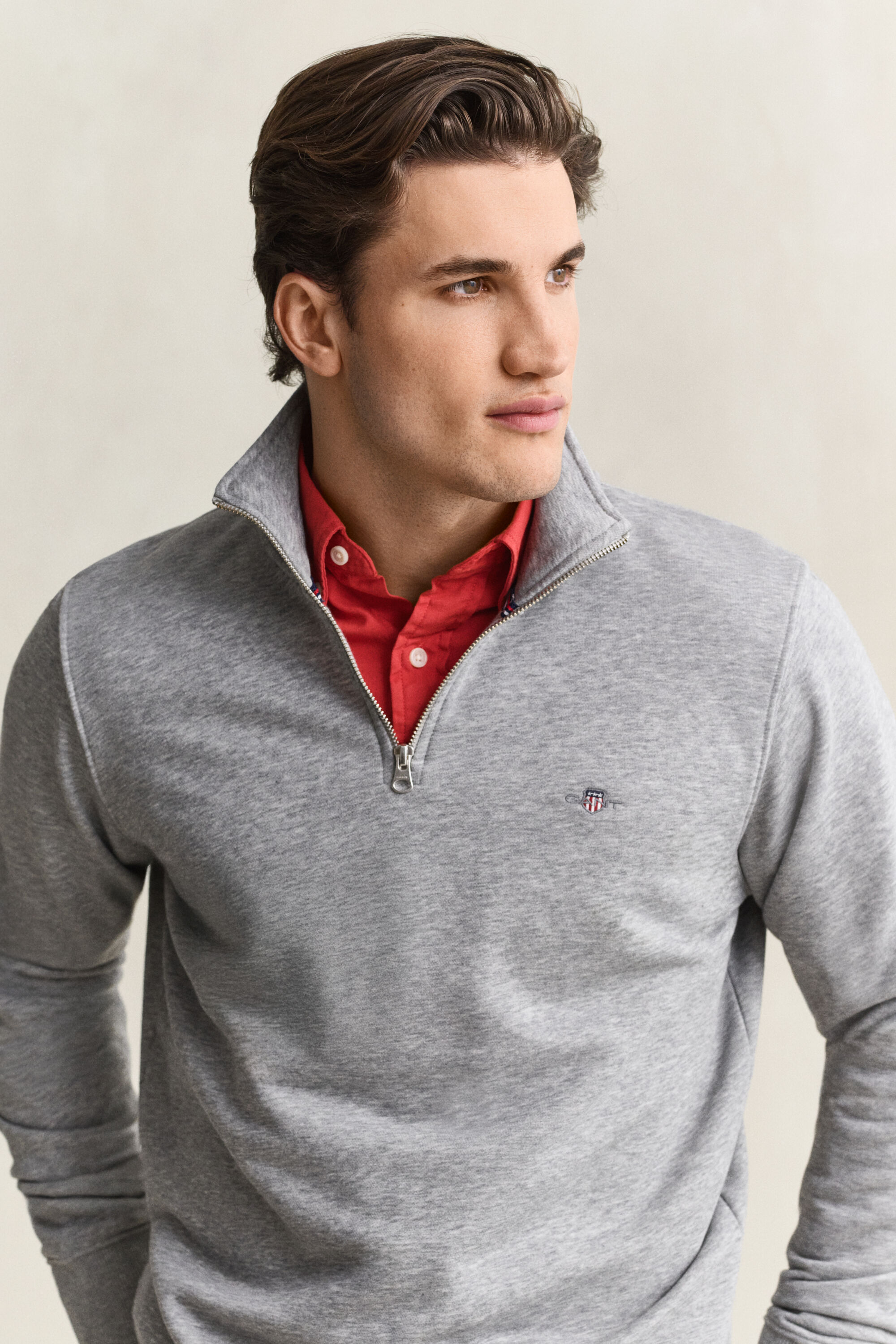Shield Sweatshirt mit halblangem Reißverschluss
