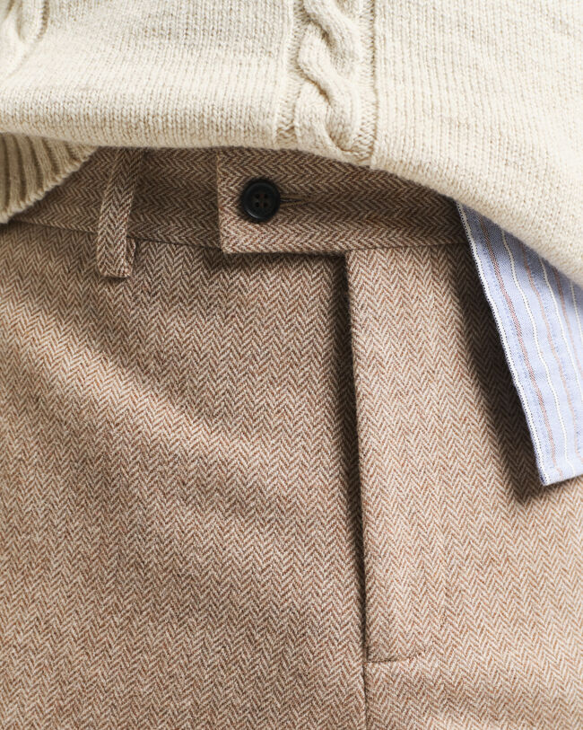 Slim Fit Herringbone Anzughose