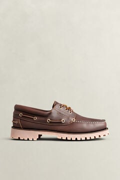 Tratton Leather Boat Shoes — COGNAC BROWN 5