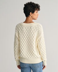 Strukturstrick V-Neck Pullover