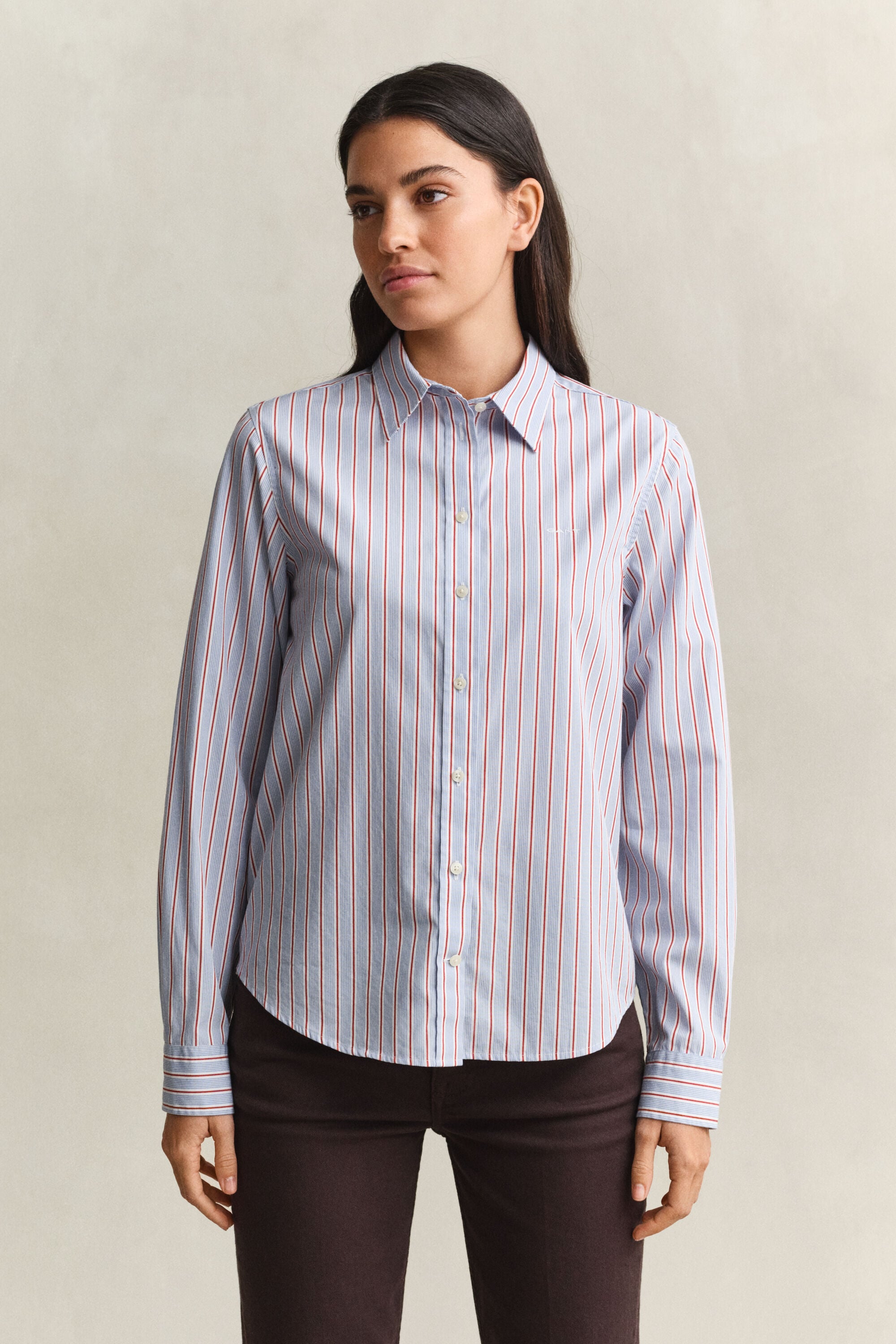 Regular Fit Classic Popeline-Bluse mit Streifen