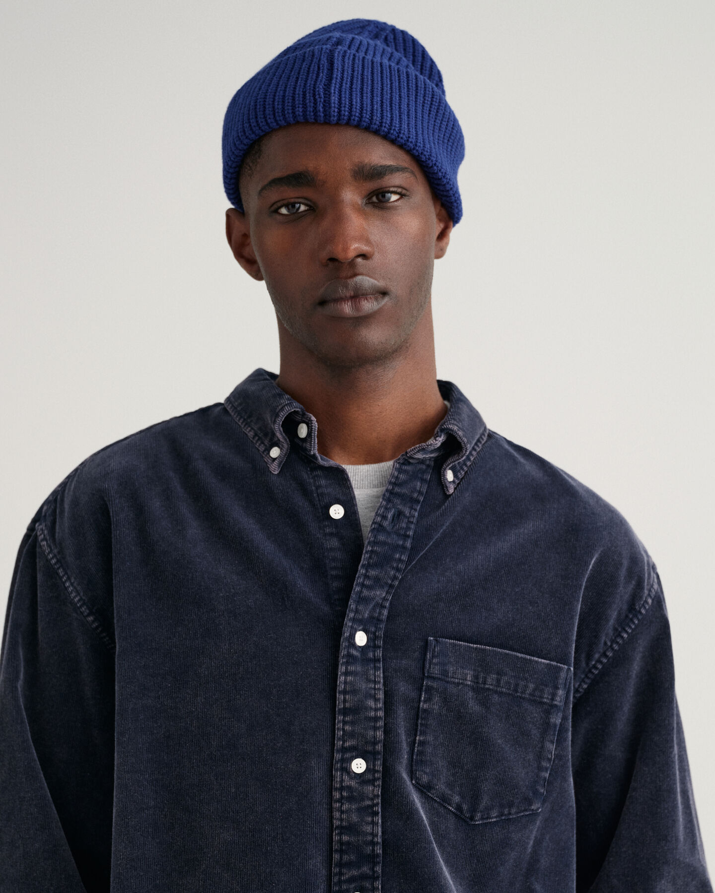 Relaxed Fit Cordhemd in ausgeblichener Optik