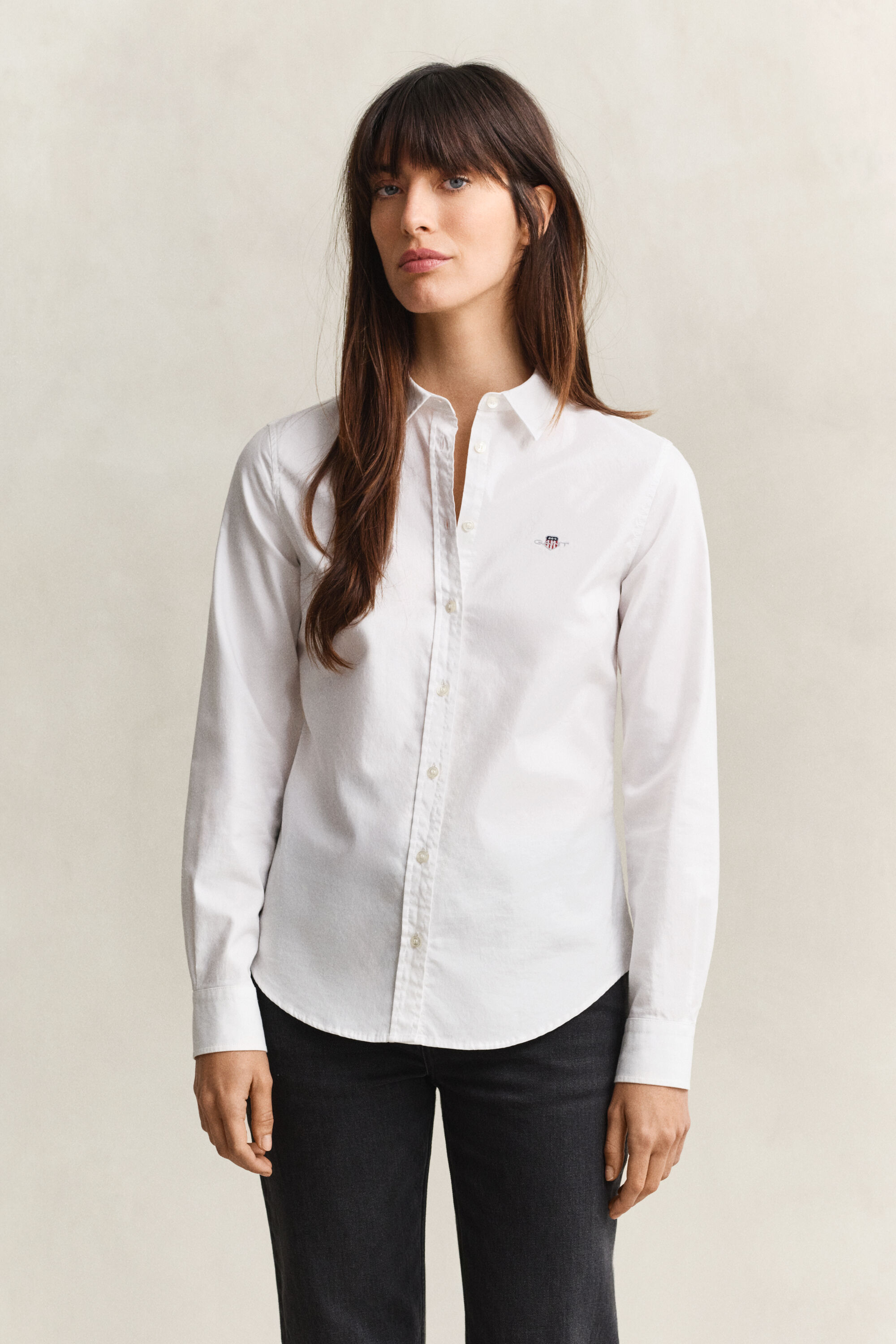 Stretch Oxford-Bluse