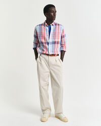 Regular Fit Madras Leinen Hemd