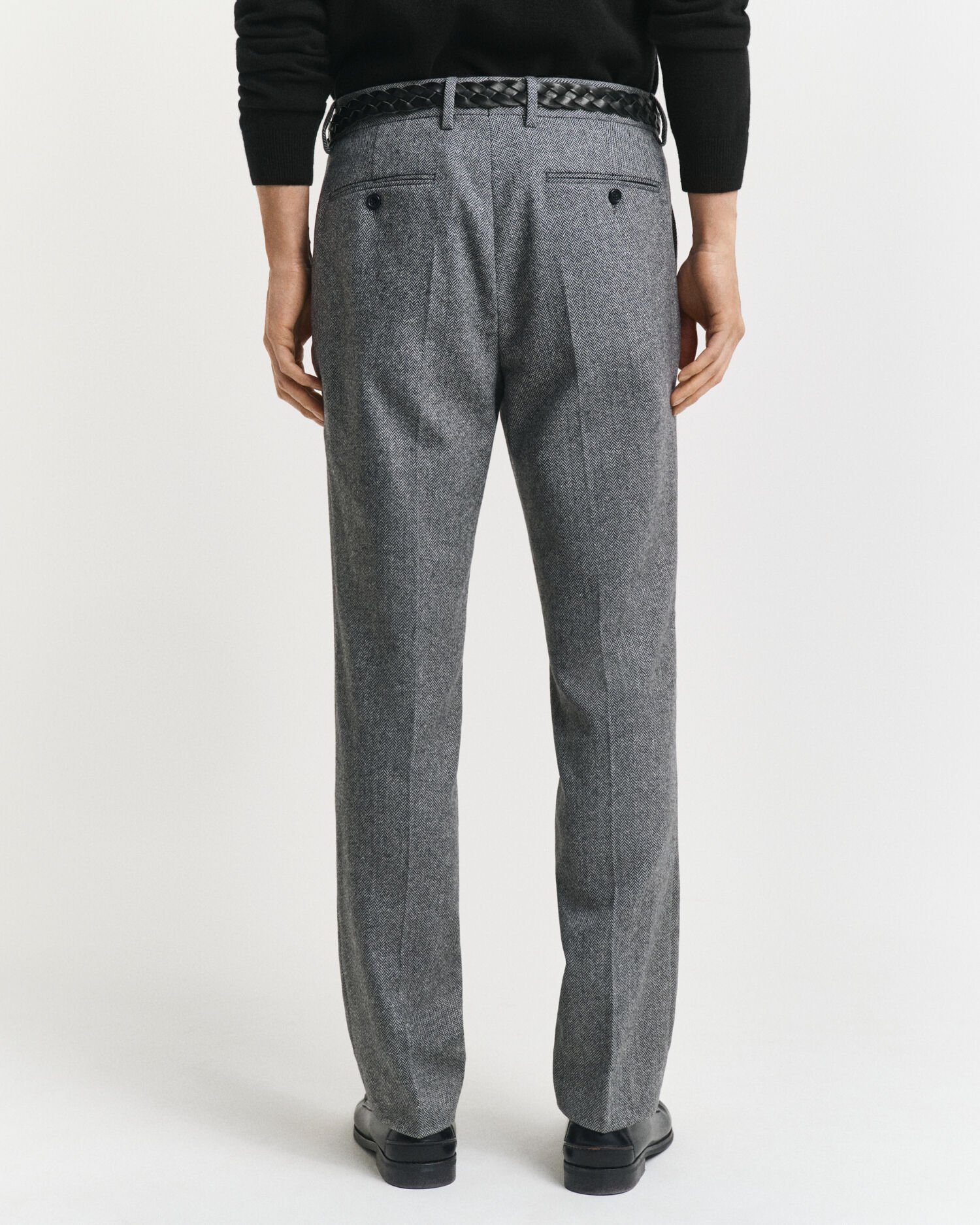 Slim Fit Herringbone Anzughose aus Flanell