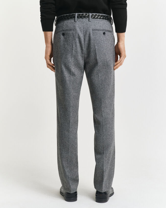 Slim Fit Herringbone Anzughose aus Flanell