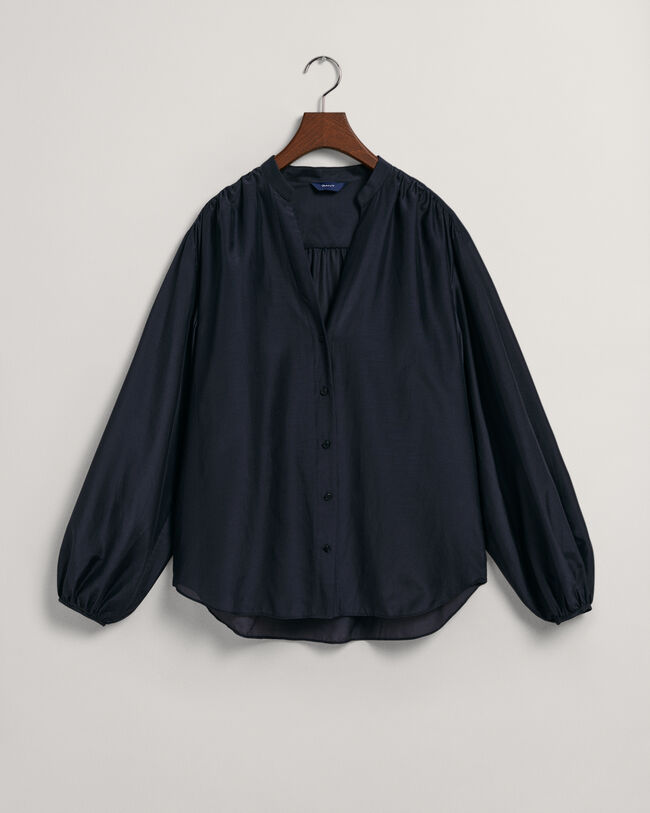 Relaxed Fit Baumwoll Seiden Bluse