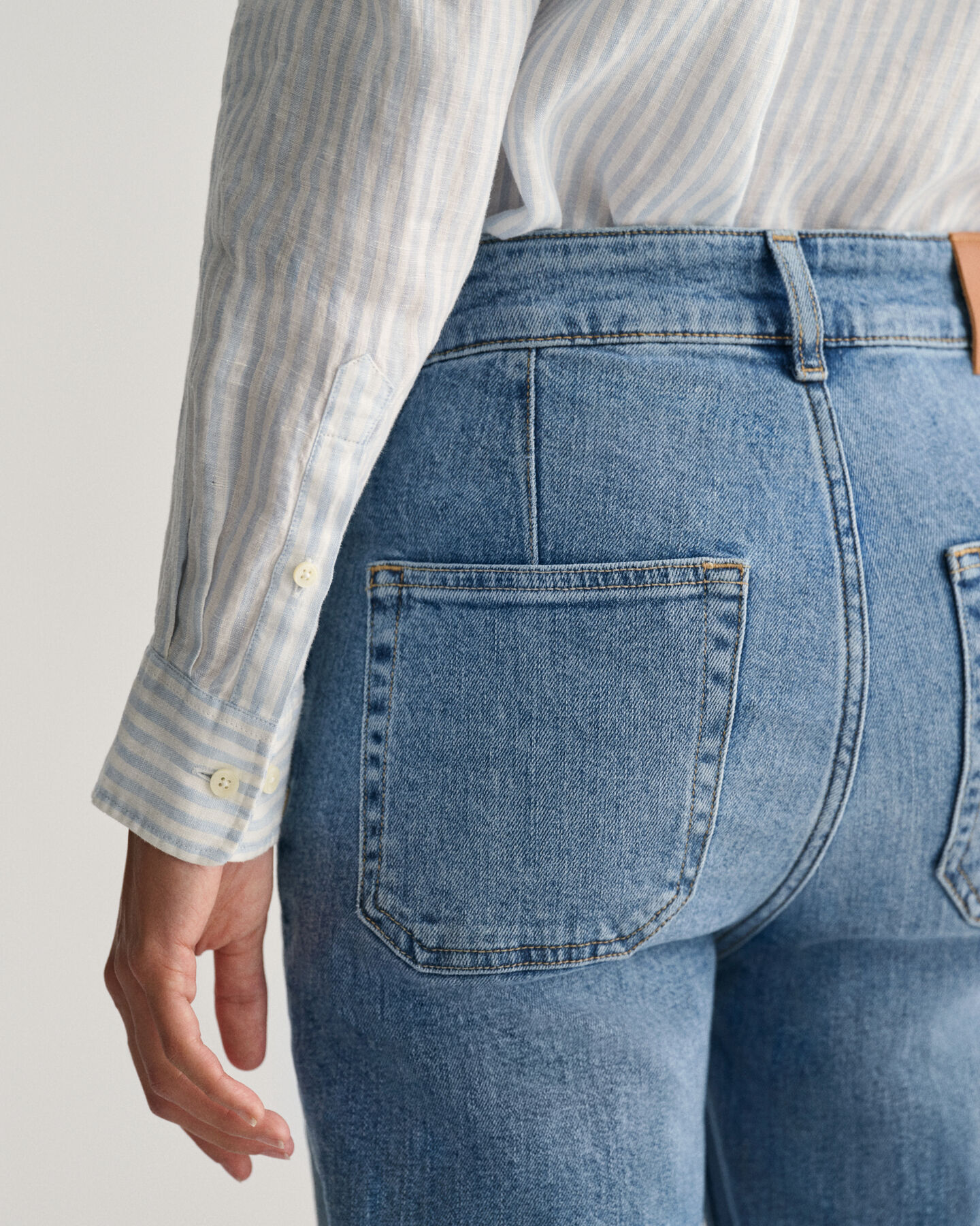 Regular Fit Leinenhemd mit Streifen