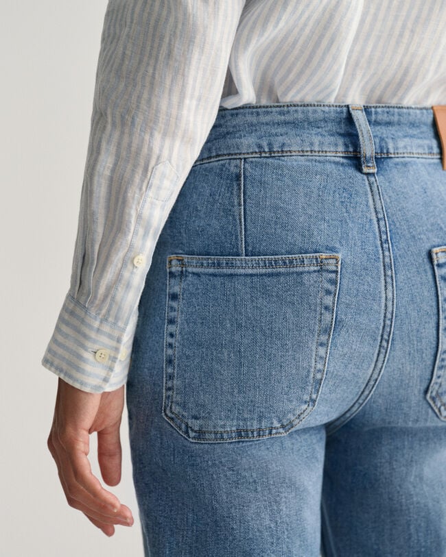 Regular Fit Leinenhemd mit Streifen