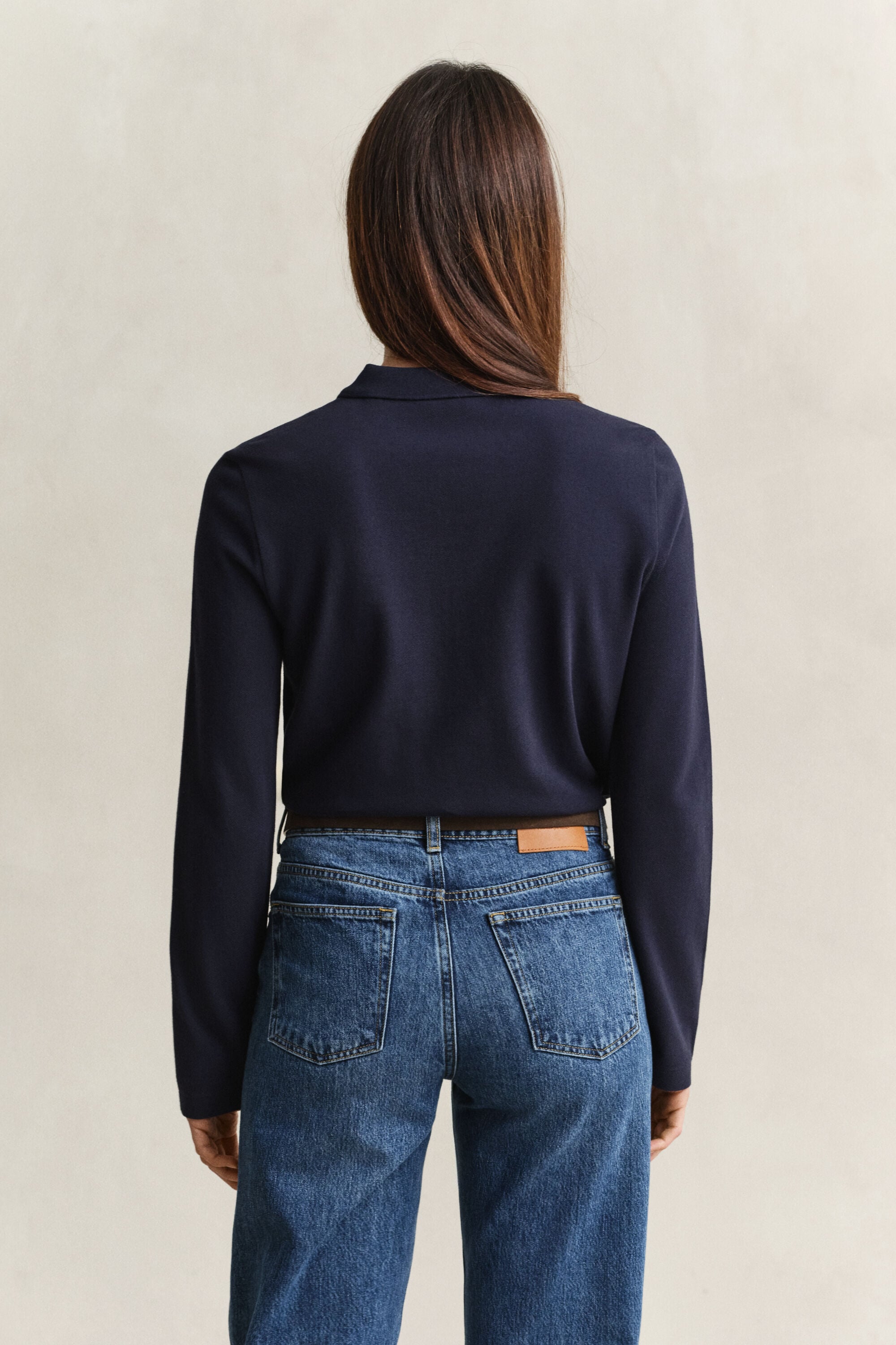 Langärmliges Piqué-Poloshirt