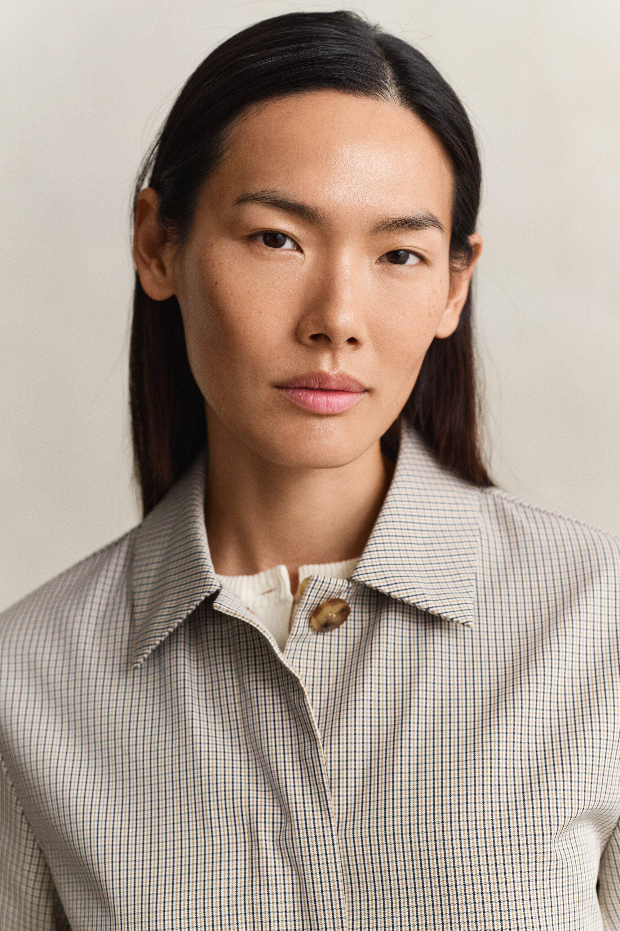 Karierter Kurzmantel