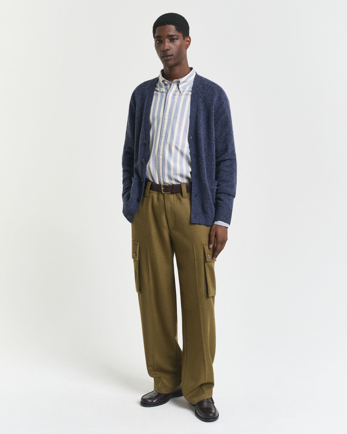 Mouliné Strickjacke aus Wollmix