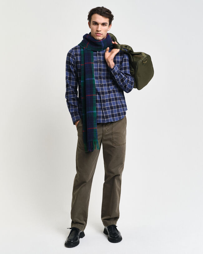 Regular Fit Herringbone Hemd mit Karomuster