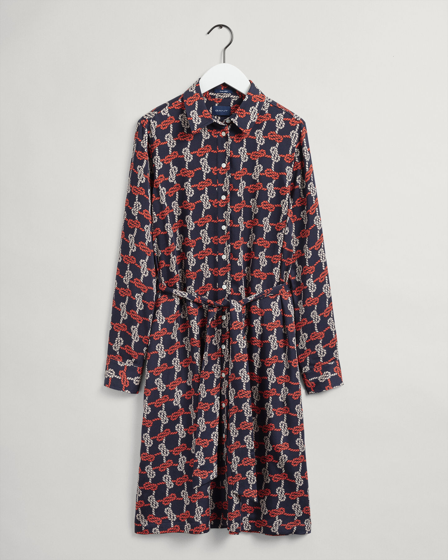 Pure Prep Knot Hemdblusenkleid mit Print