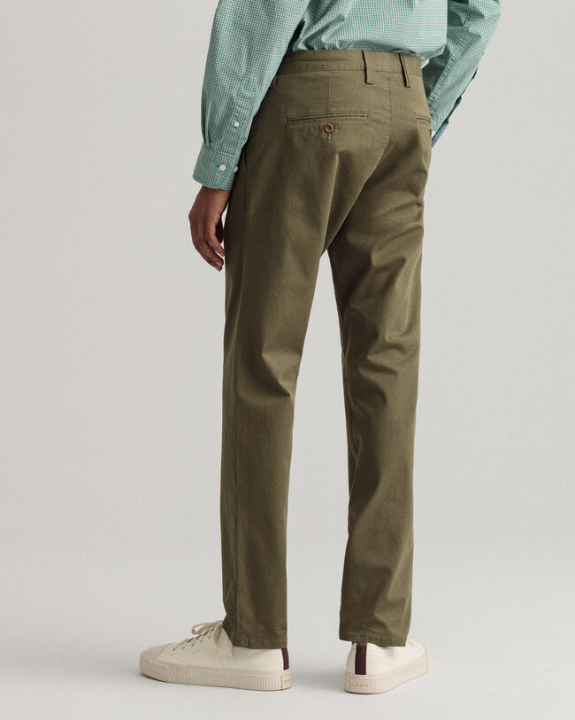 Hallden Slim Fit Twill Chinohose