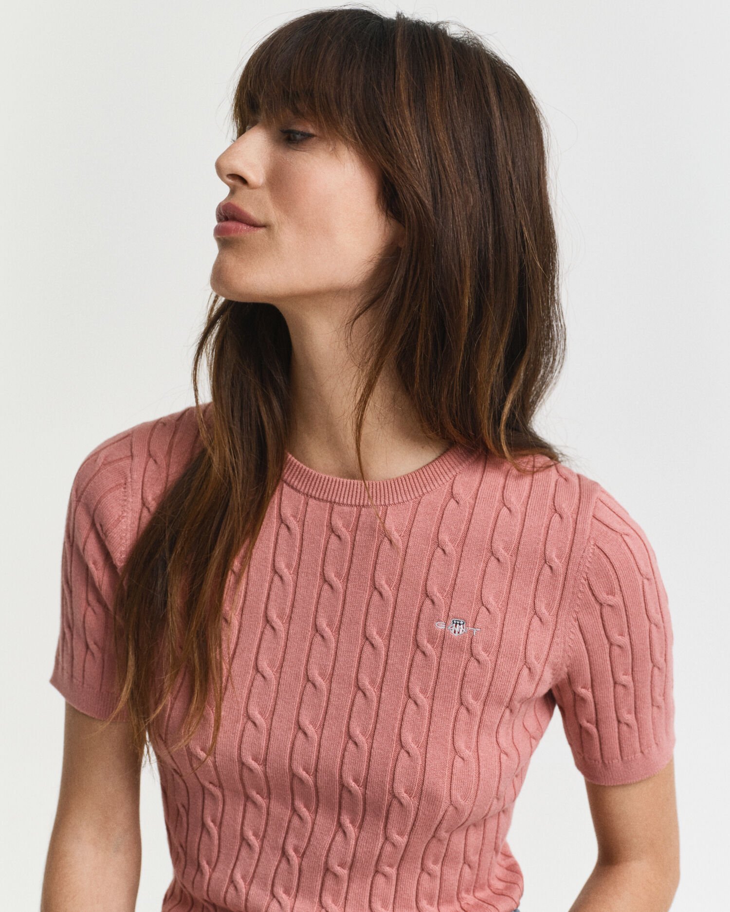 Zopfstrick Kurzarmpullover