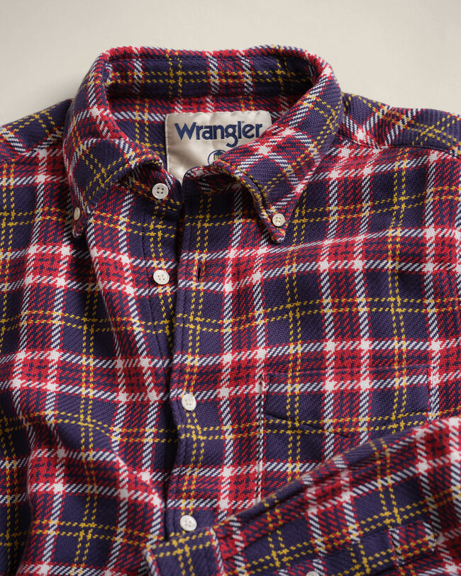 Wrangler x GANT Regular Fit Twillhemd mit Tartan-Muster