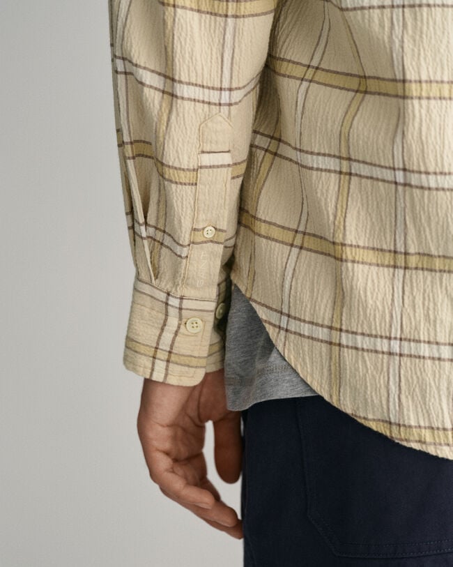 Strukturiertes Oversized Karohemd