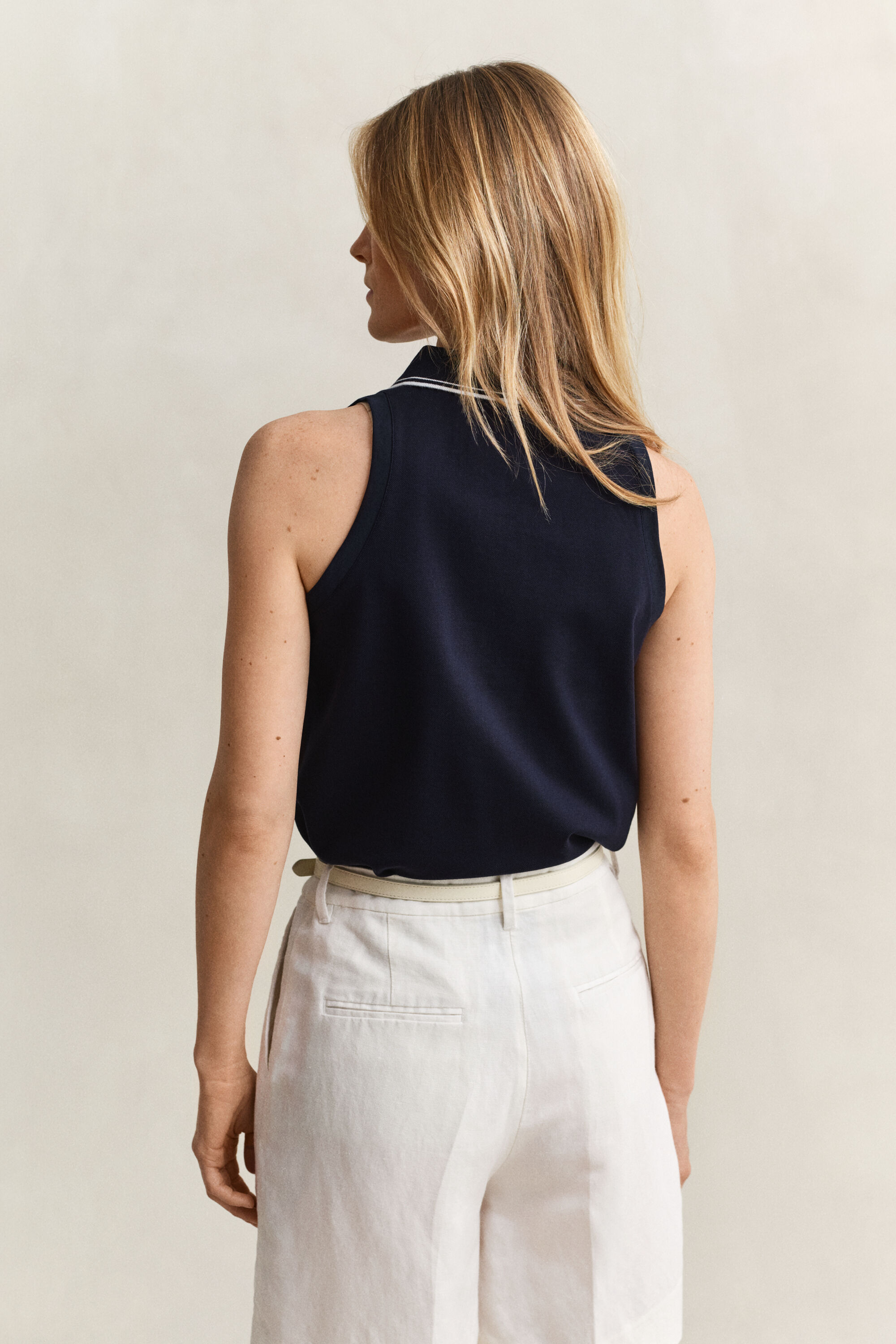 Ärmelloses Piqué-Poloshirt