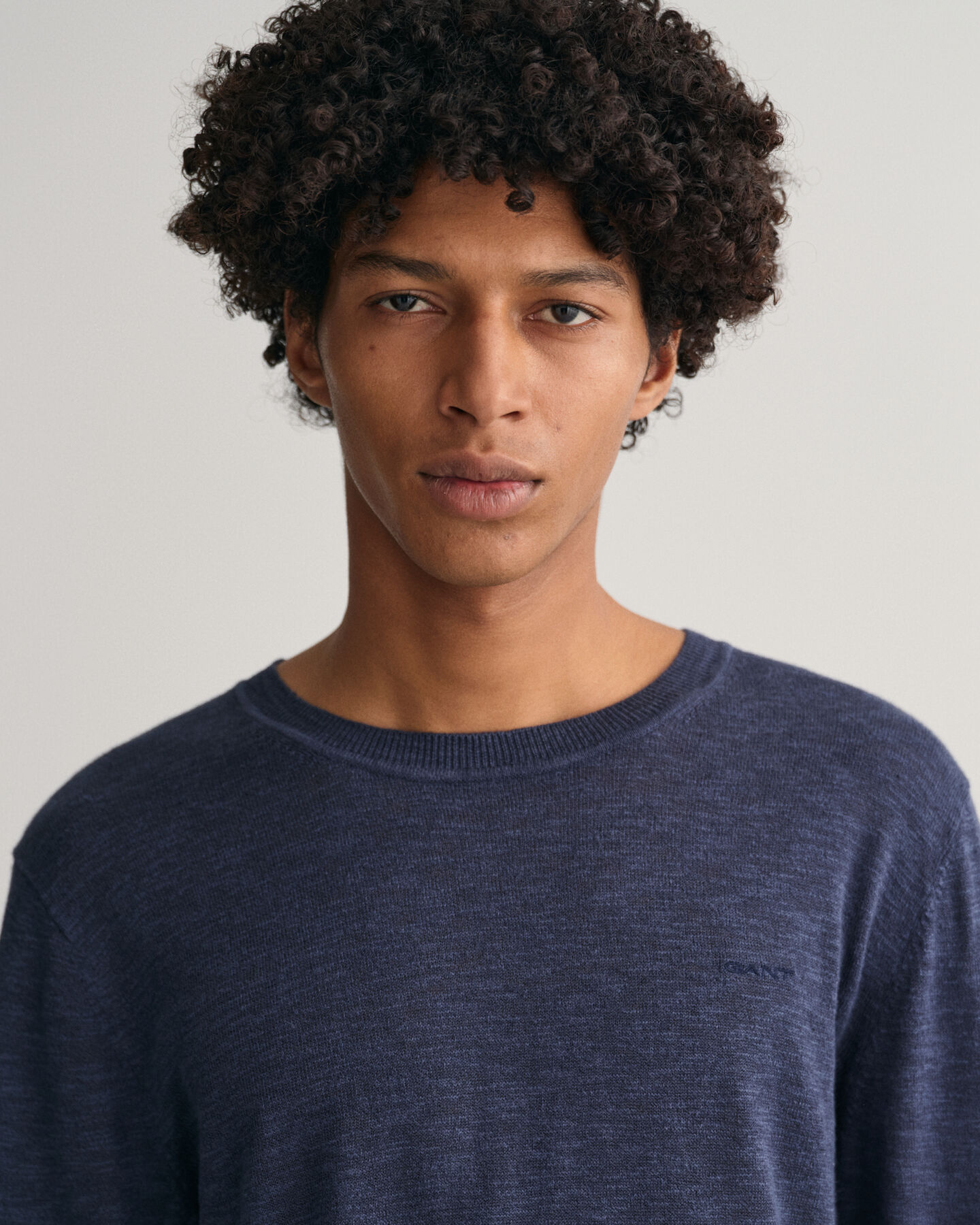 Baumwoll Leinen Rundhalspullover