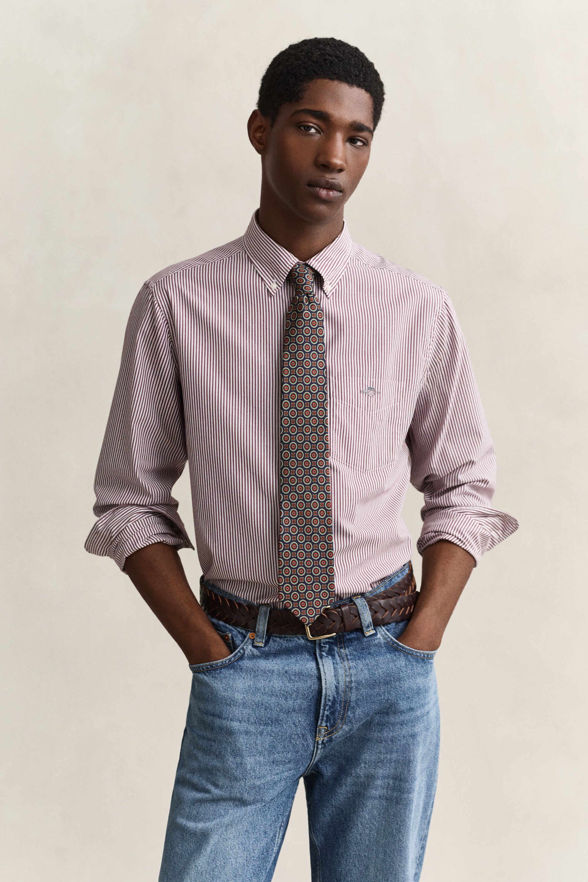 Banker Stripe Classic Popeline Hemd