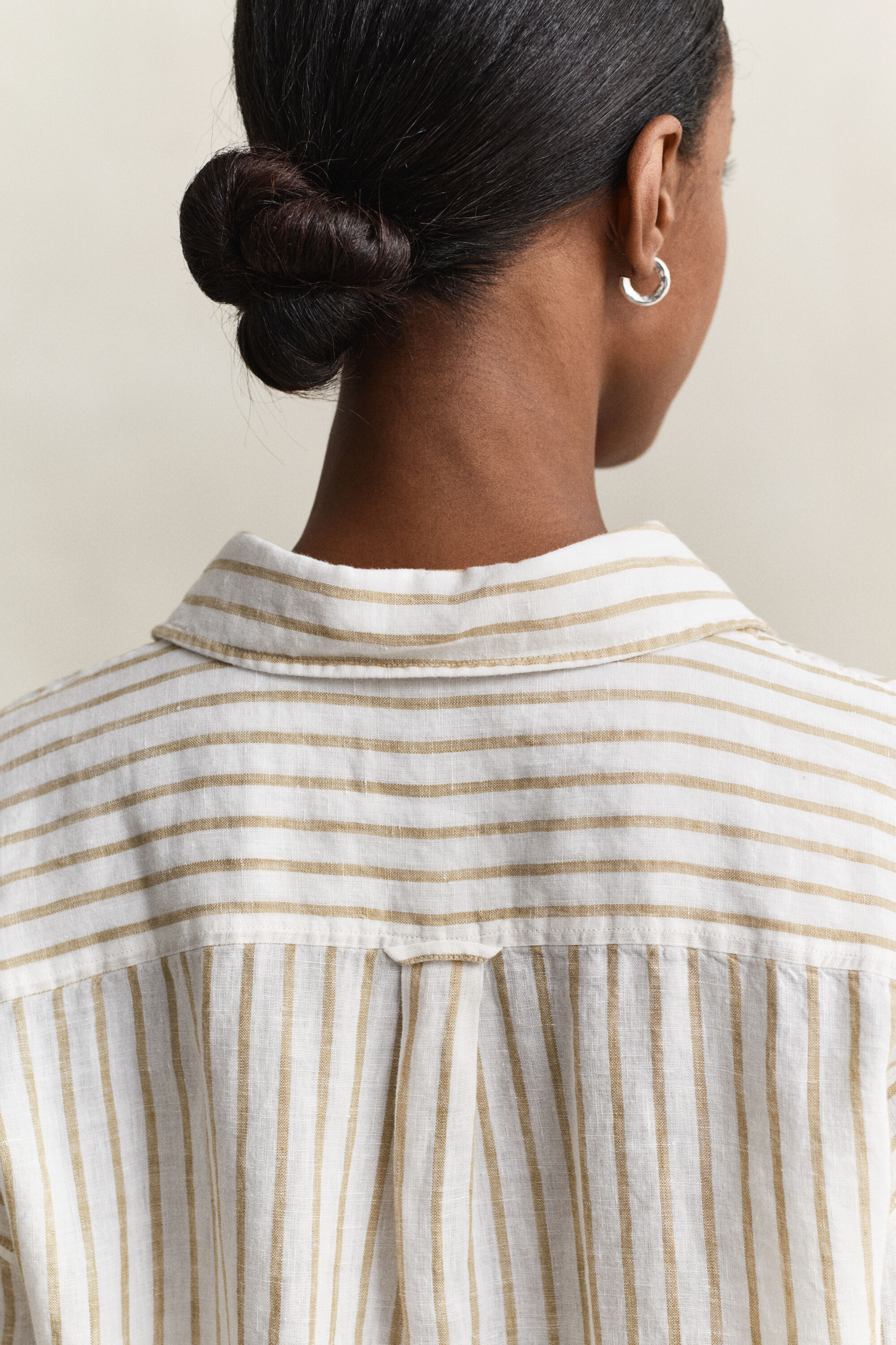 Relaxed Fit Leinen Bluse mit Streifen