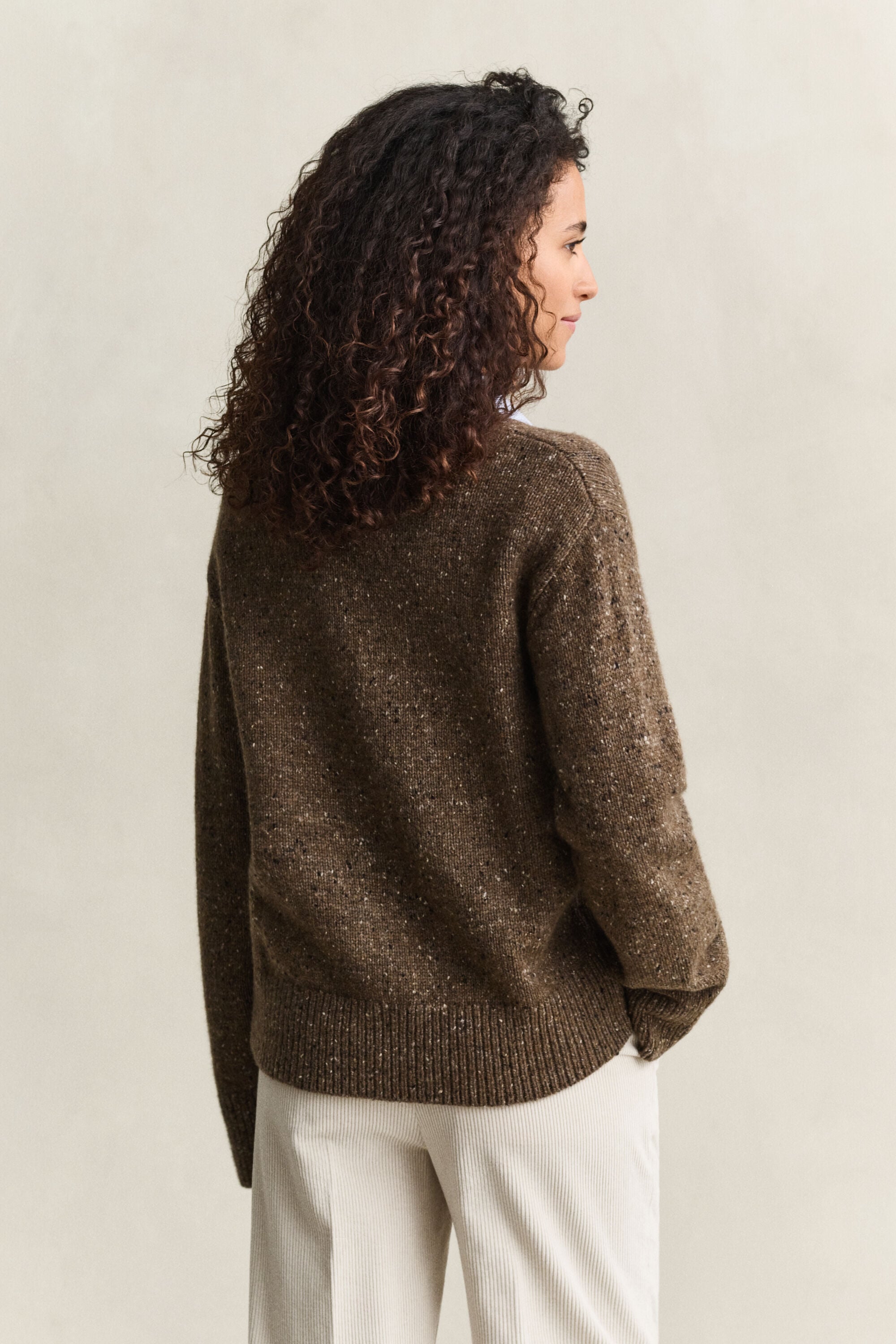 Strickjacke aus Wollmix mit Noppenstruktur