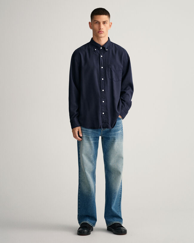 Relaxed Fit Lyocell Hemd in St&uuml;ckf&auml;rbung