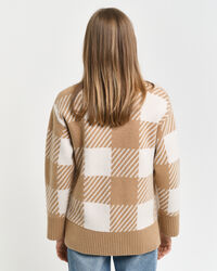 Buffalo Checked V-Neck Strickjacke