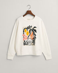 Palm Print Rundhals-Sweatshirt