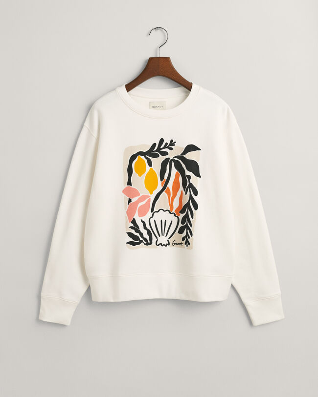 Palm Print Rundhals-Sweatshirt