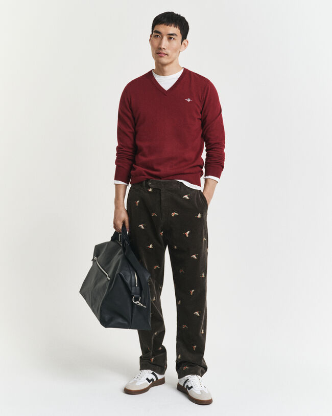 Klassischer V-Neck Pullover aus Baumwolle