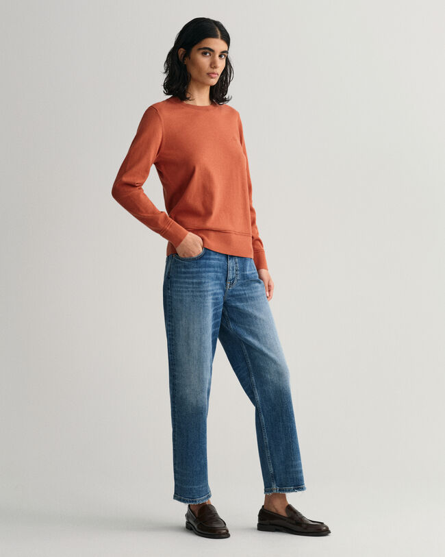 Leichter Rundhalspullover aus Baumwolle