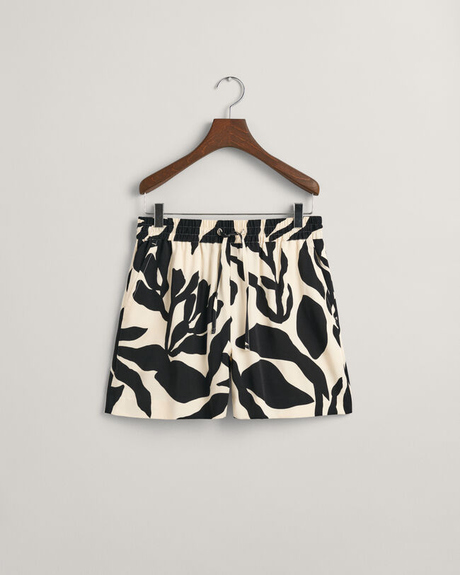 Relaxed Fit Palm Print Pull-On Shorts