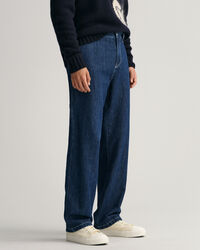 Relaxed Fit Jeans aus Baumwolle und Leinen