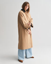 Kurzmantel mit Lederkragen