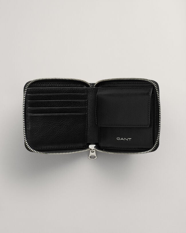 Leder-Geldbörse mit Reißverschluss